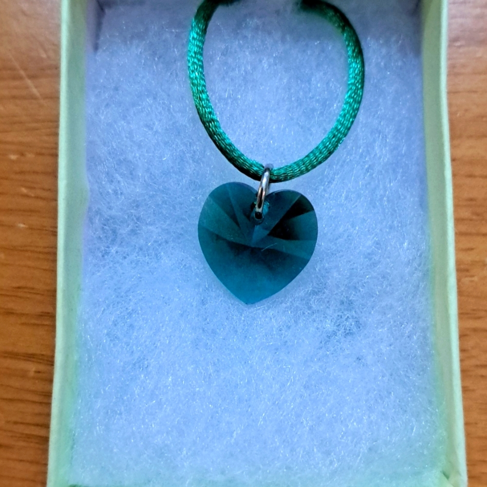 Summer Pine Crystal Heart Necklace